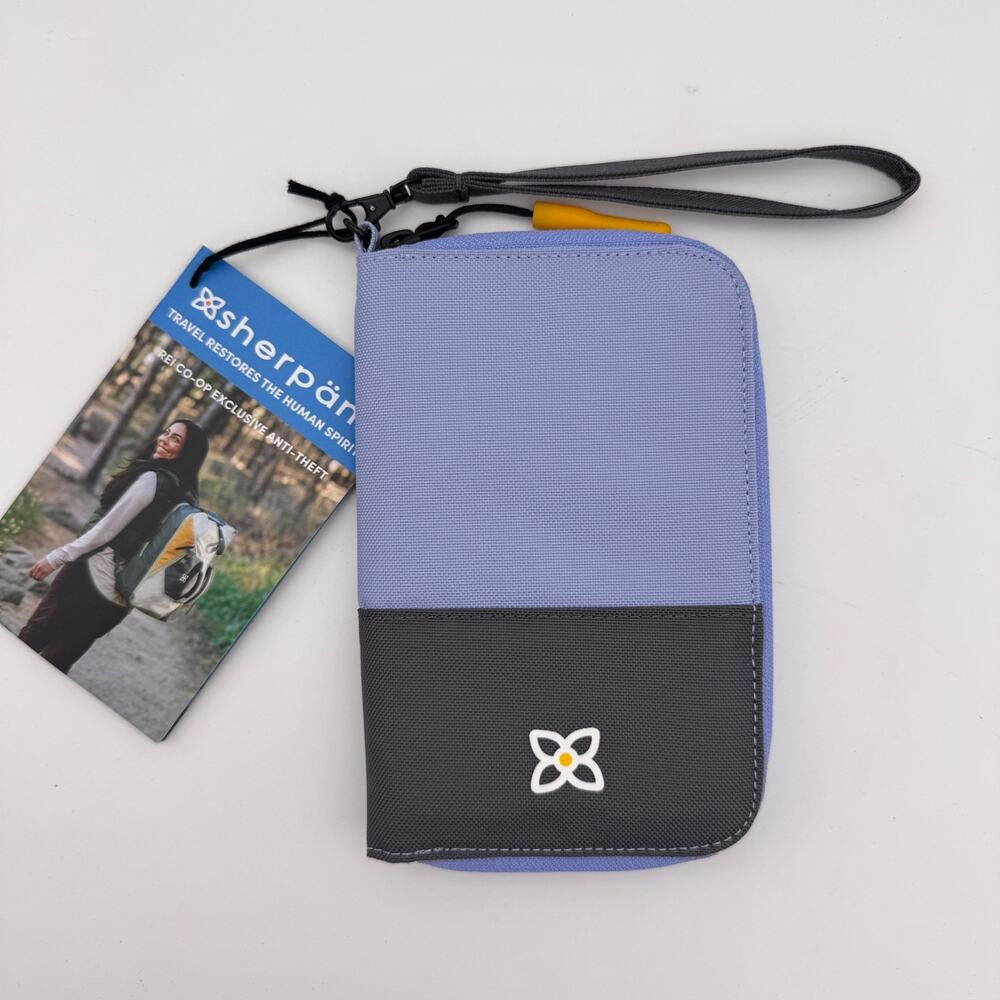 Sherpani Lavender and Charcoal Zip Wallet Wristlet
